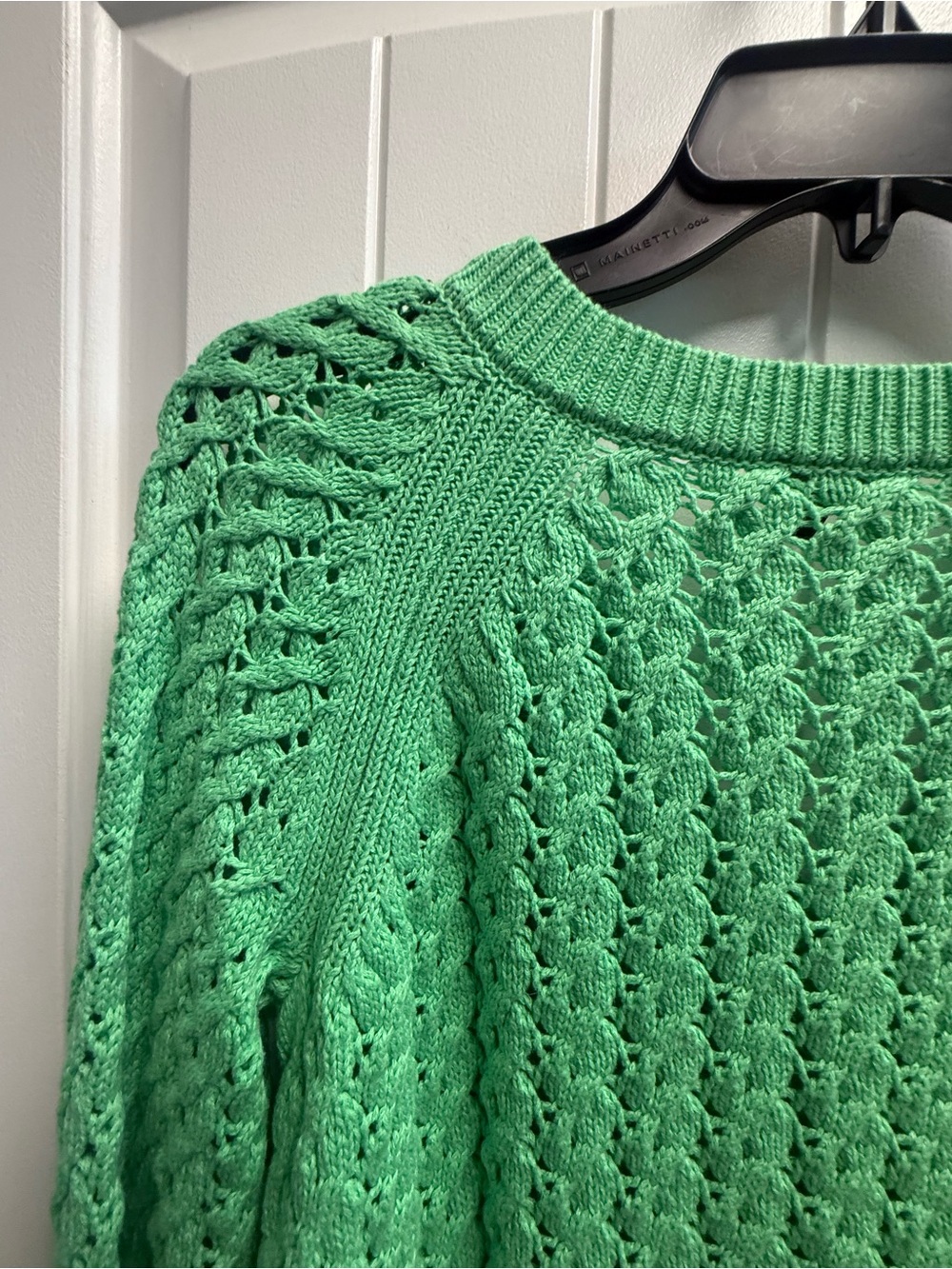 Talbots Green Cable Open Knit V-Neck 100% Cotton Sweater Women’s XS - Picture 11 of 12